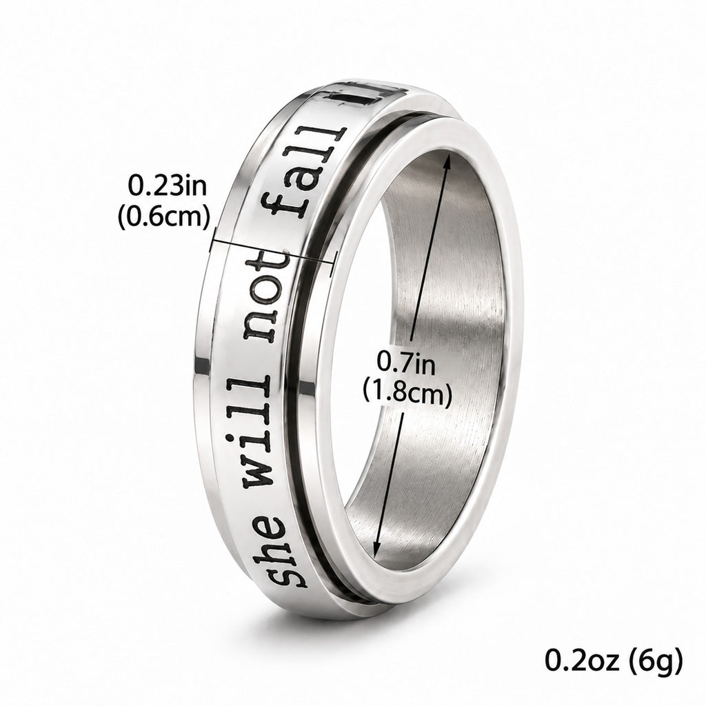 God Is Within Her – Psalm 46:5 Scripture Spinner Ring for Men & Women