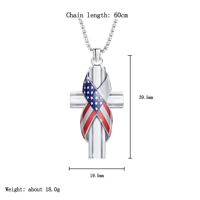 God Bless America Cross Necklace Amen Artisan