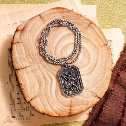【DEAL TODAY】St. Michael the Archangel Guardian Medal Necklace - Amen Artisan