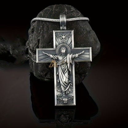 Jesus Ascension Cross Necklace  Amen Artisan