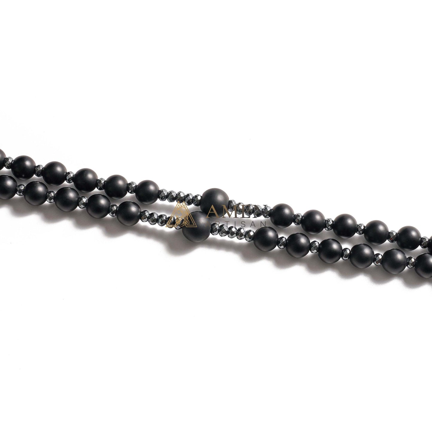 Black Onyx Cross Rosary Amen Artisan