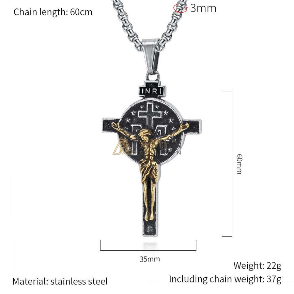 Titanium Steel Crucifix Necklace Amen Artisan