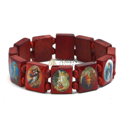 Holy Icon Wooden Plaque Bracelet Amen Artisan