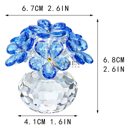 Crystal Blue Floral Figurine  Amen Artisan