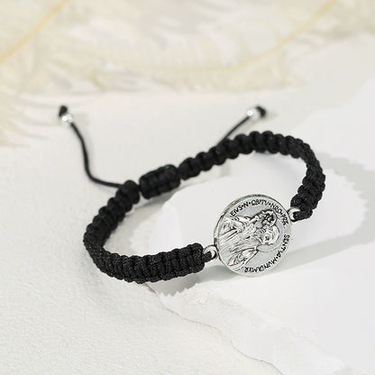 $0.99 Deal Jesus Portrait Pendant Braided Bracelet