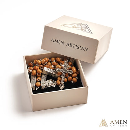 【Deal Today】Wooden Rosary with Mystery Guide Bars