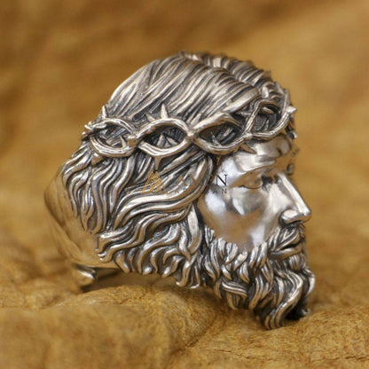 925 Sterling Silver Crown of Thorns Ring Amen Artisan