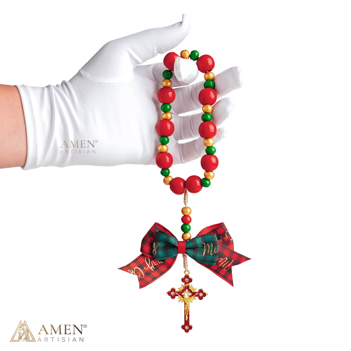 Christmas Rosary-Inspired Hanging Ornament
