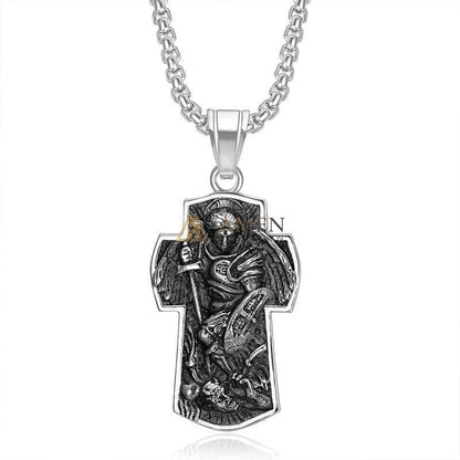 St Michael Necklace - Vintage Archangel Pendant Necklace - Amen Artisan
