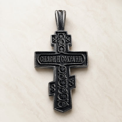 Silver-Tone Detailed Crucifix Necklace for Prayer and Everyday Faith