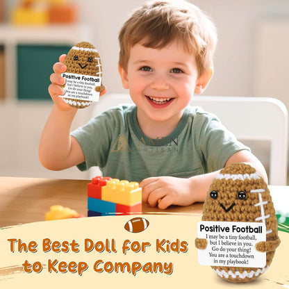 Hand-Knit Positive Football Plush Doll