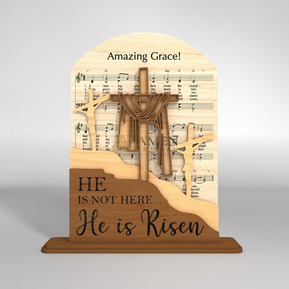 Easter Wooden Hymn Laser-Cut Figurine Amen Artisan