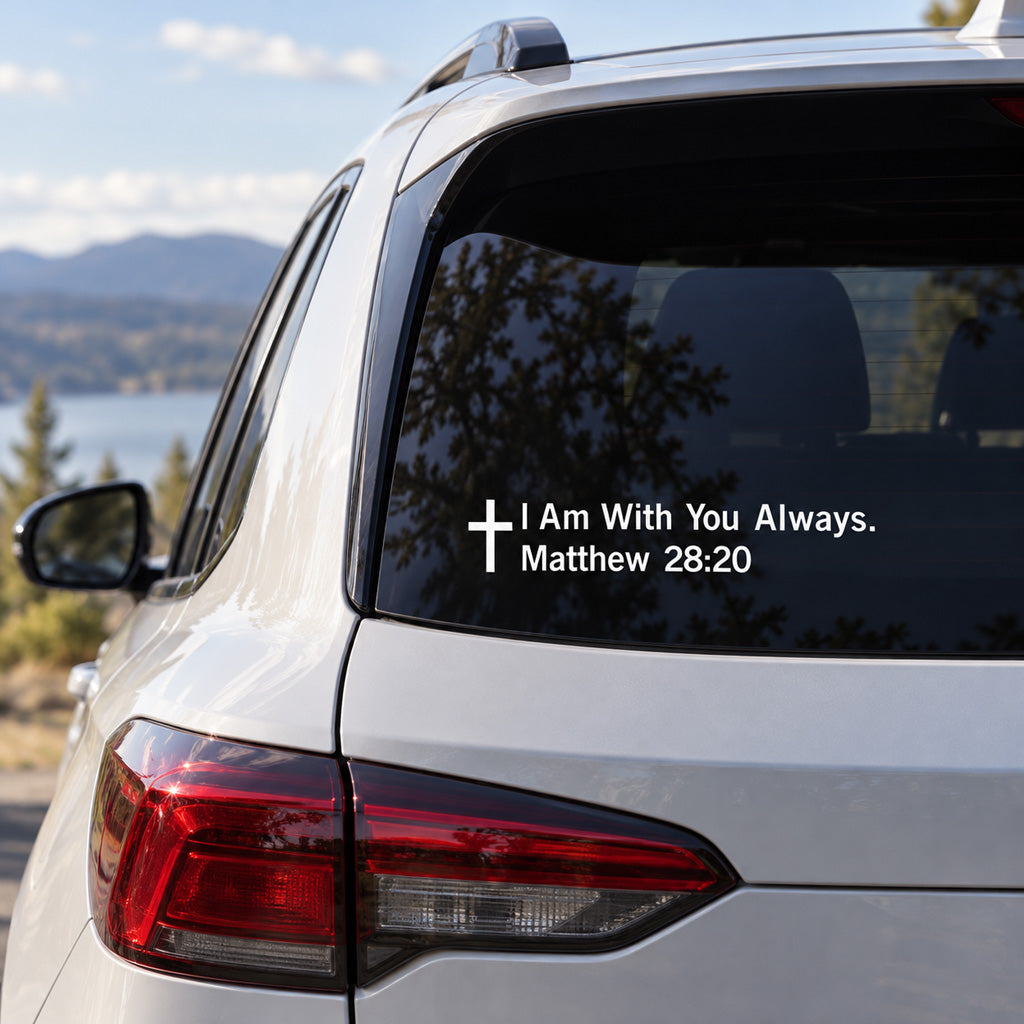 “I Am With You Always” Matthew 28:20 Vinyl Mirror Decal