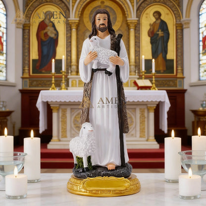 Jesus the Good Shepherd Statue Amen Artisan