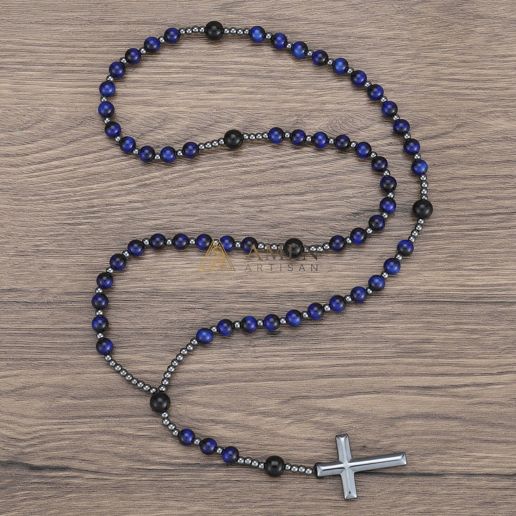 Lapis Lazuli Cross Rosary Amen Artisan