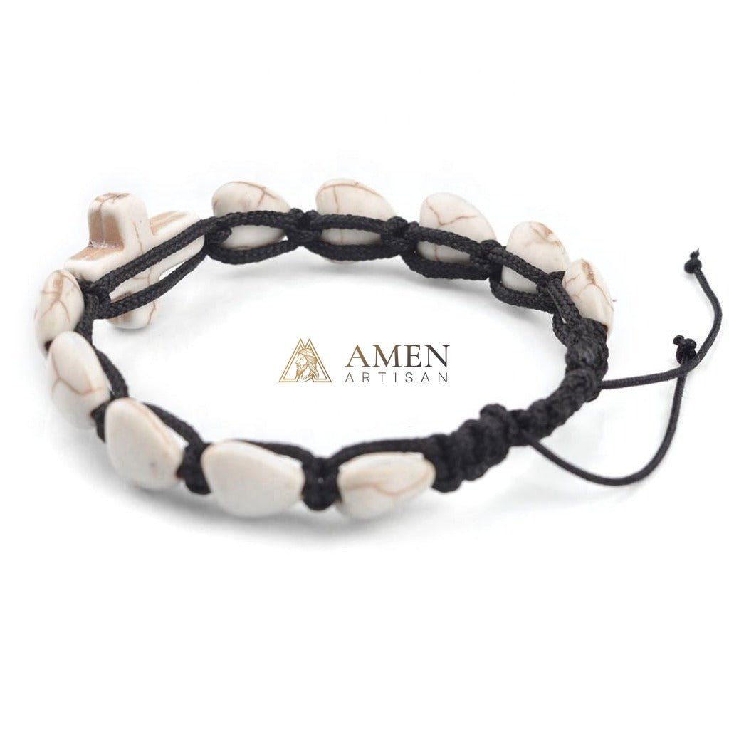 Heart-Shaped Turquoise Cross Bracelet  Amen Artisan