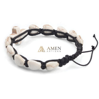 Heart-Shaped Turquoise Cross Bracelet  Amen Artisan