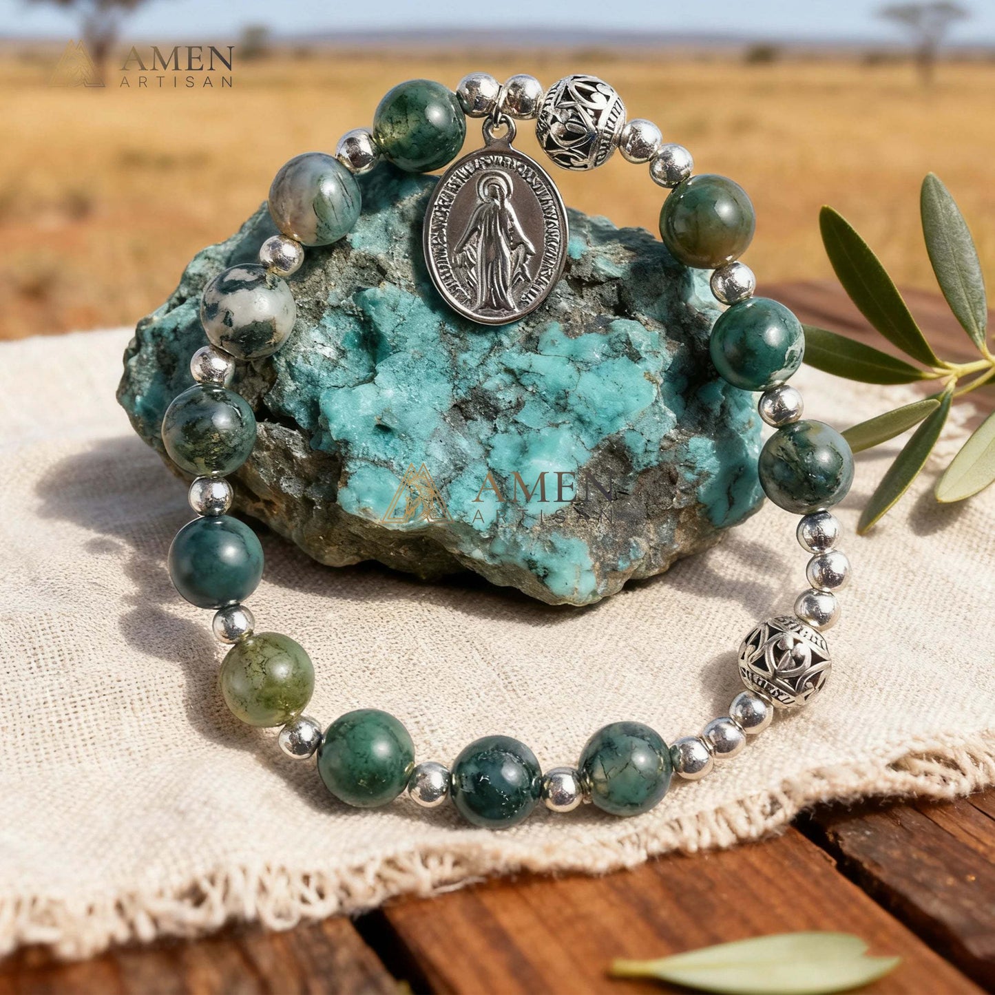 Natural Stone Bracelet Amen Artisan