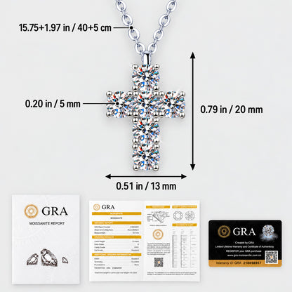 Moissanite Cross Pendant Necklace