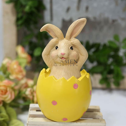 Easter Bunny Egg Statue Amen Artisan