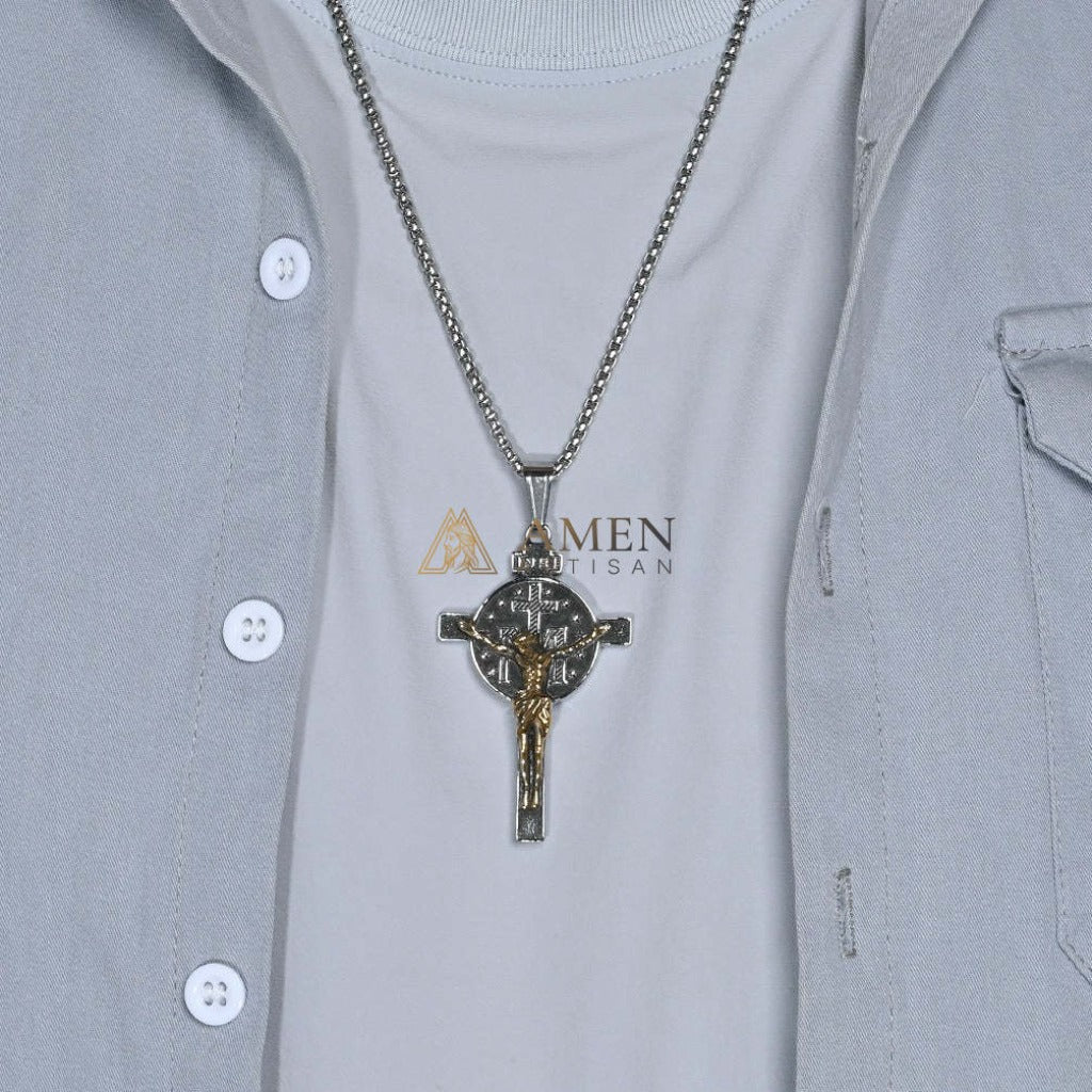 Titanium Steel Crucifix Necklace Amen Artisan