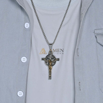 Titanium Steel Crucifix Necklace Amen Artisan