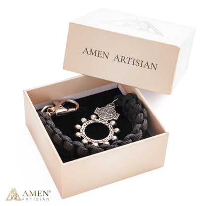 St. Benedict Paracord Rosary Keychain | Amen Artisian