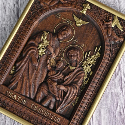Holy Family Wood Carving