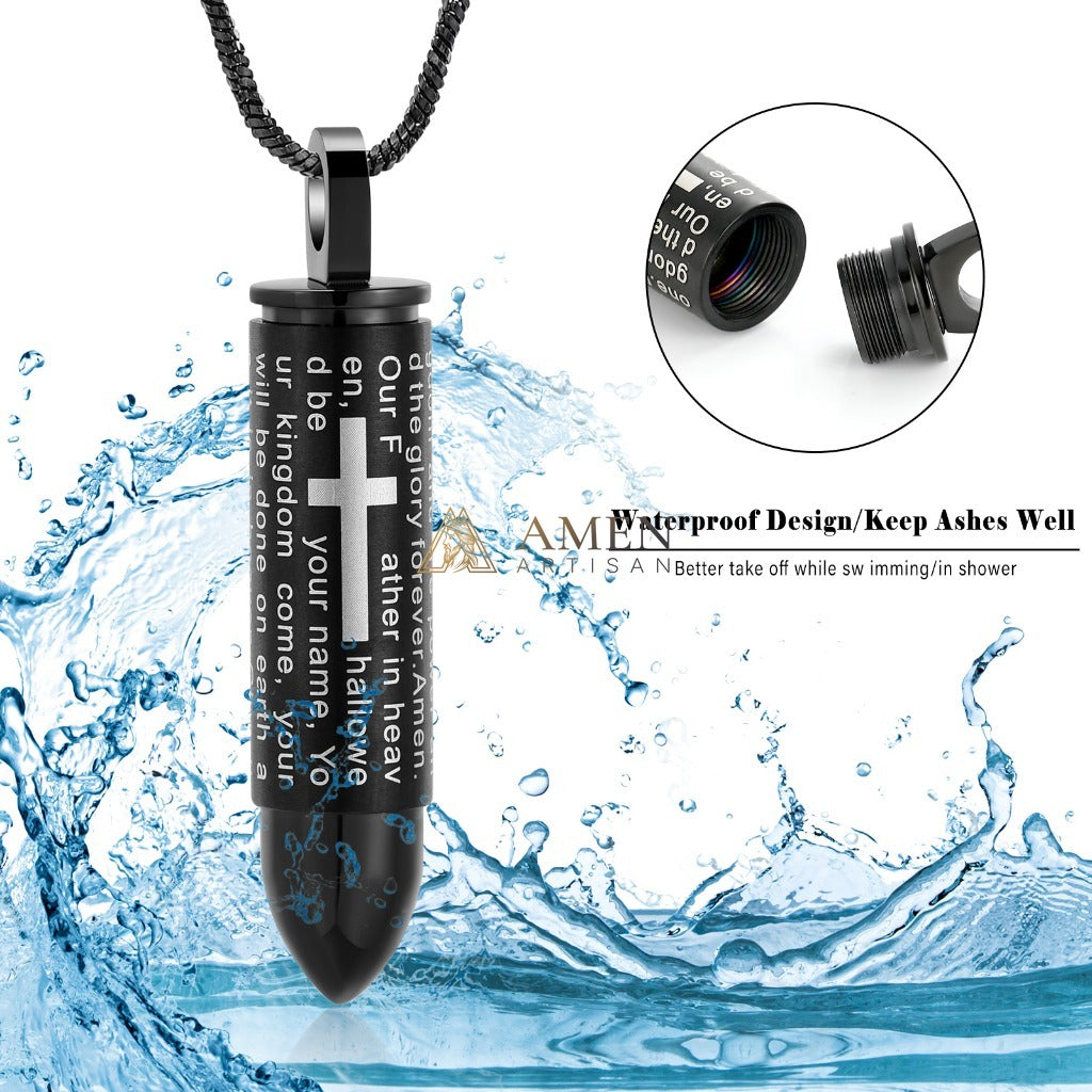 Cross Prayer Urn Pendant Necklace Amen Artisan