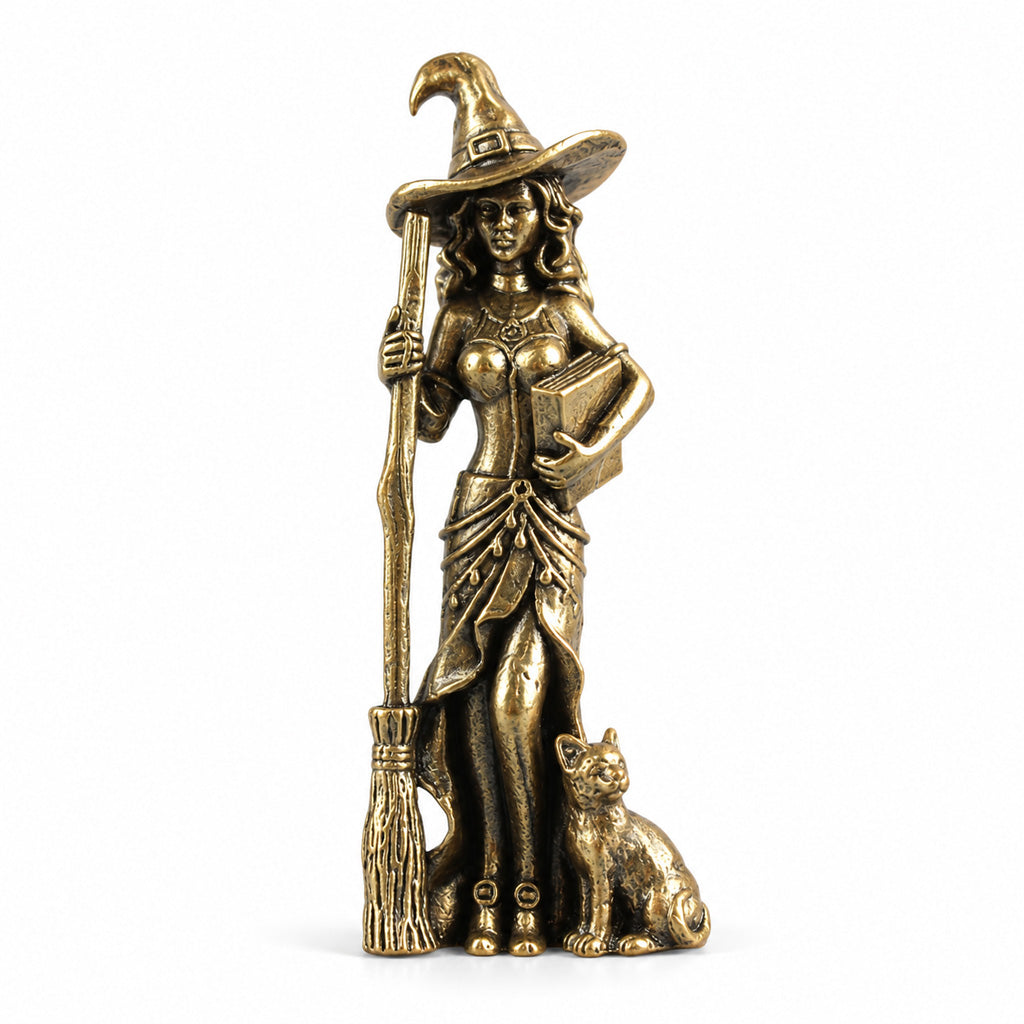 Handcrafted Solid Brass Guardian Angel Figurine - Protection, Peace & Blessing |  Amen Artisan
