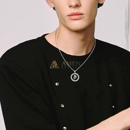 Crown of Thorns Sacred Heart Pendant Necklace Amen Artisan