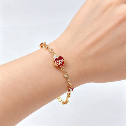 Sacred Heart Floral Bracelet