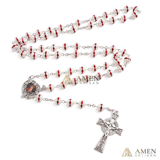 Crystal Rosary That Captures Light – Celtic Prayer Beads | Amen Artisan