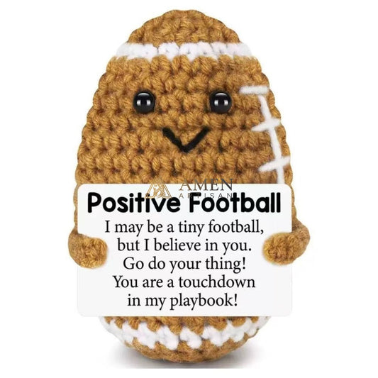 Hand-Knit Positive Football Plush Doll