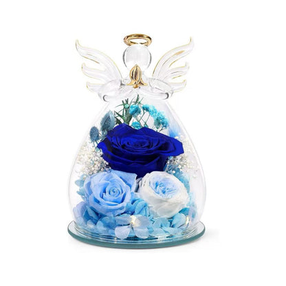 Little Angel Glass Dome with Preserved Rose Amen Artisan