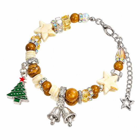 Christmas Tree & Bell Charm Bracelet