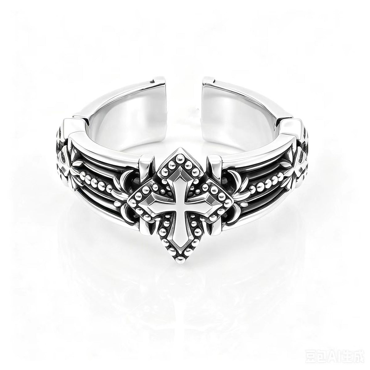 Adjustable Vintage Cross Ring