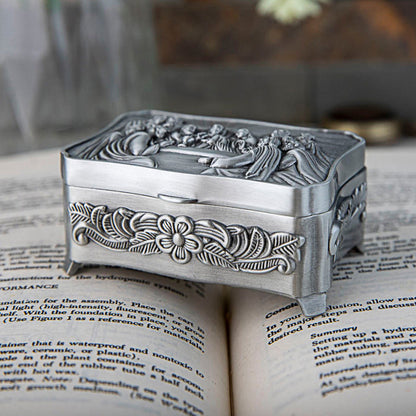 Last Supper Keepsake Box with Antique Silver-Tone Finish