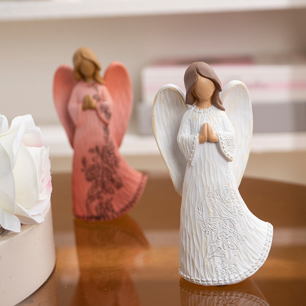 Blessing Angel Statue Ornament Guardian of Hope, Warmhearted Home Accent Amen Artisan