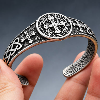St. Benedict Medal Cuff Bracelet — Faith, Strength & Protection