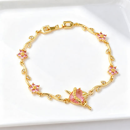 Sacred Heart Floral Bracelet