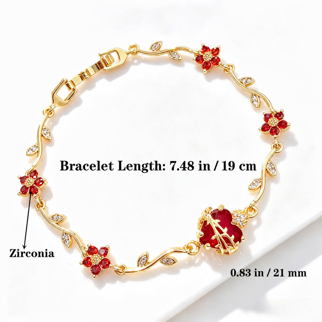 Sacred Heart Floral Bracelet