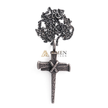 【Deal Today】Heavy Dragon Bone Chain Cross Necklace - Resilience, Faith & Sacred Protection |  Amen Artisan