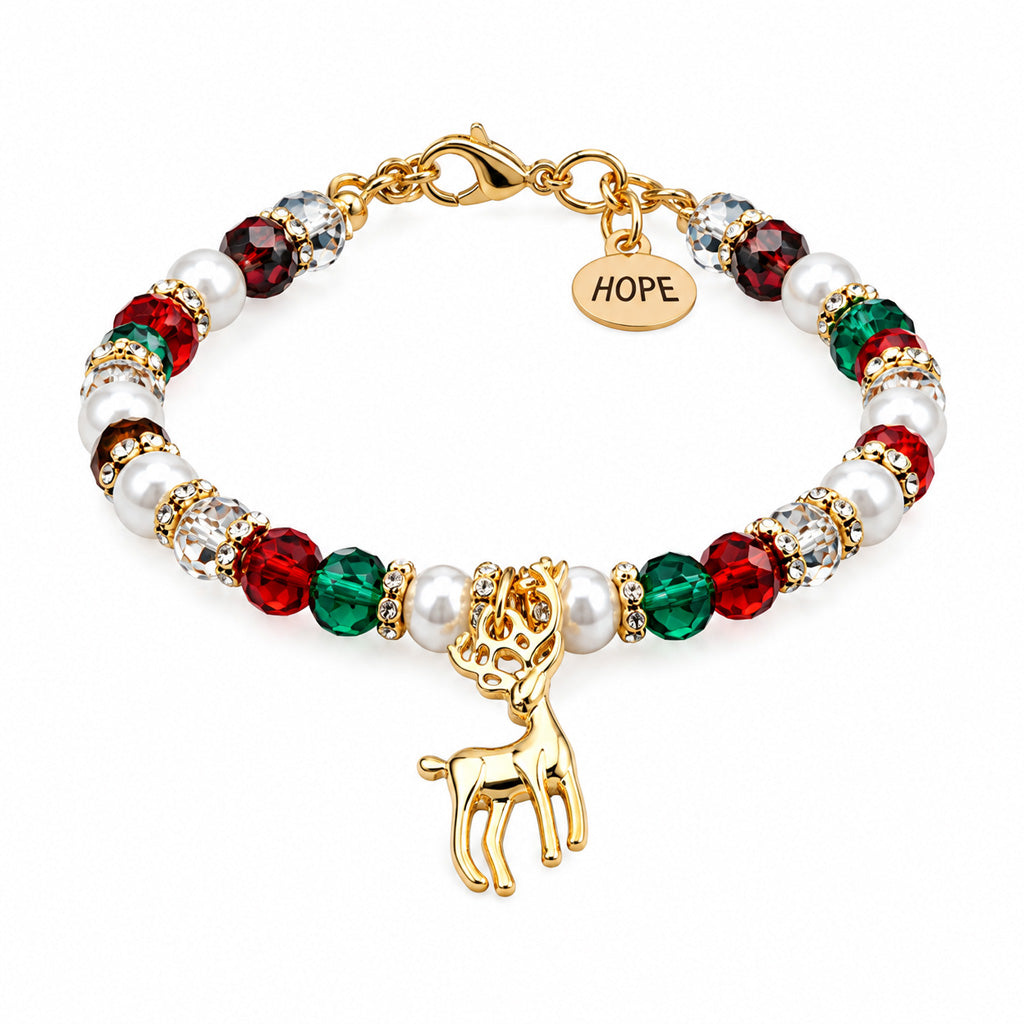 Festive Christmas Beaded Bracelet