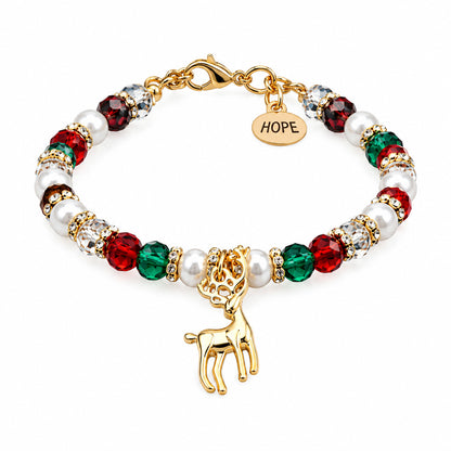 Festive Christmas Beaded Bracelet