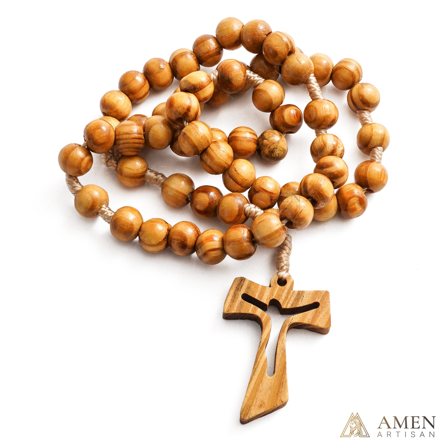 Natural Wooden Rosary Amen Artisan