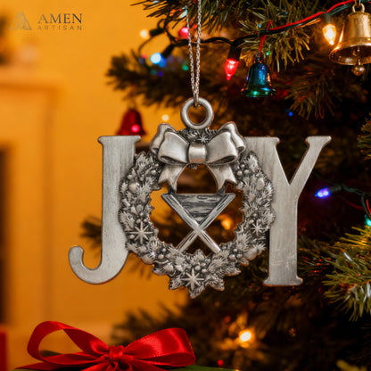 Premium Titanium Steel Nativity Ornament with Chain & Gift Box – 7 cm / 2.75"