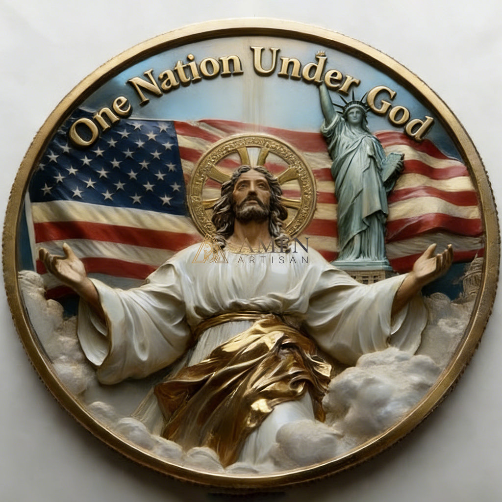 Jesus & Statue of Liberty Commemorative Coin Amen Artisan