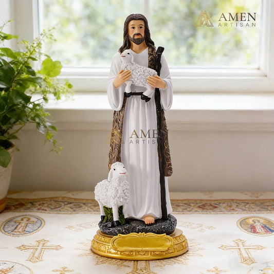 Jesus the Good Shepherd Statue Amen Artisan