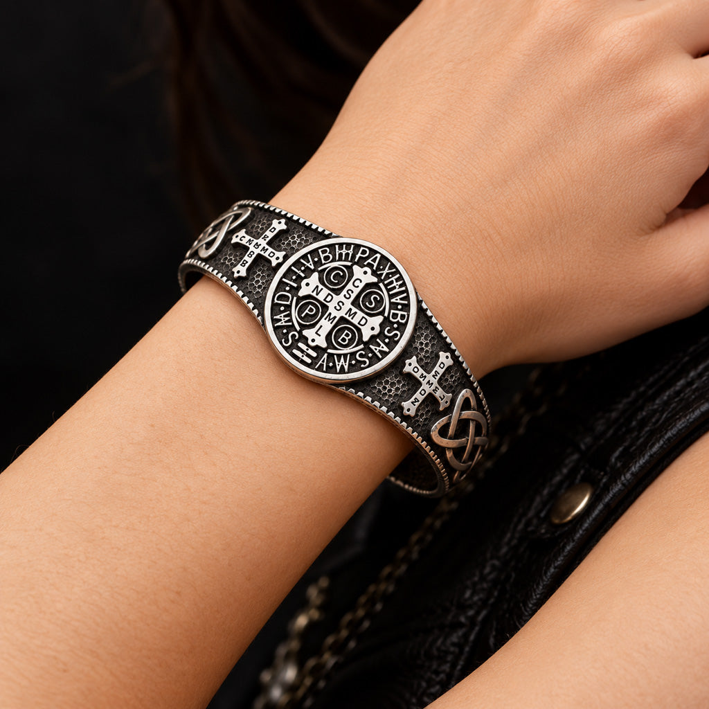 St. Benedict Medal Cuff Bracelet — Faith, Strength & Protection
